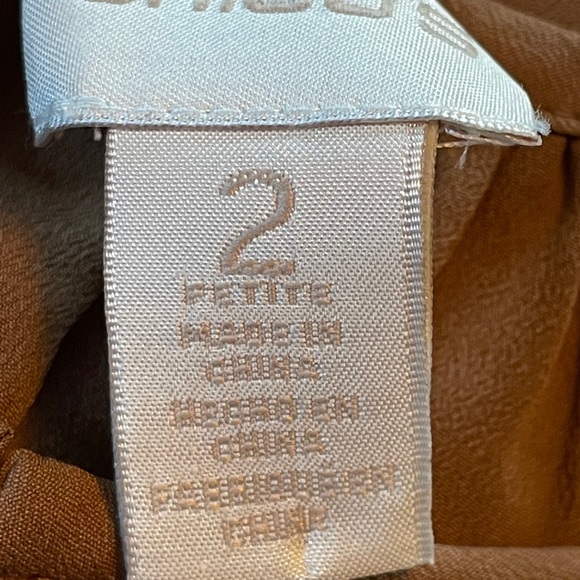 Chico’s $89 brown peasant top size 2P 12/14 - Picture 13 of 14